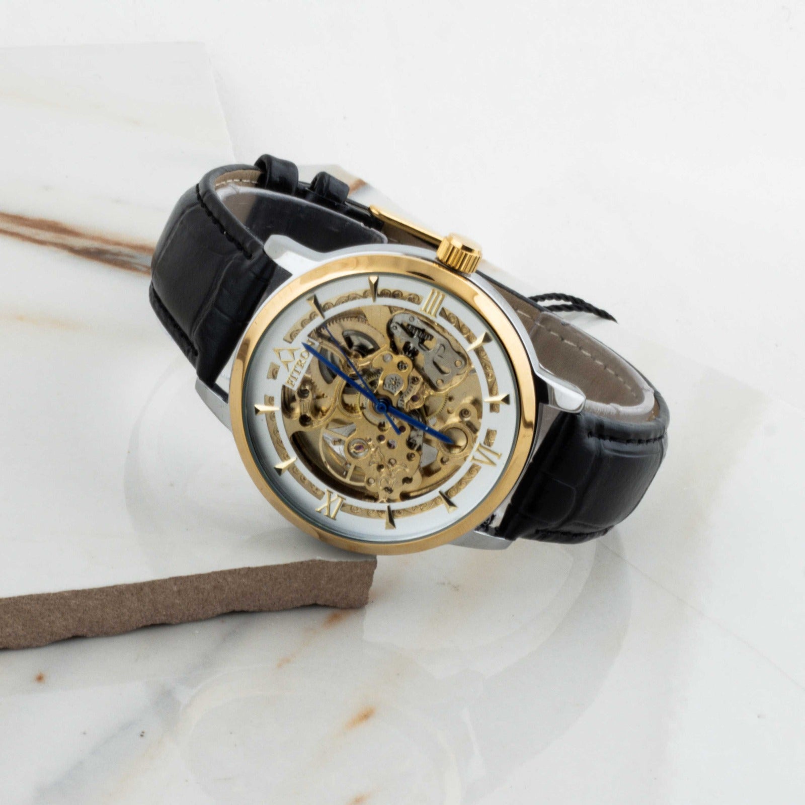 Fitron Automatic Mechanical Watch With Leather Strap